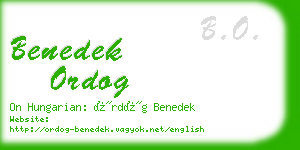 benedek ordog business card